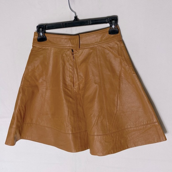 Vintage Y2K Bebe Yellow Ochre Leather Mini Skirt 0 - Picture 2 of 14